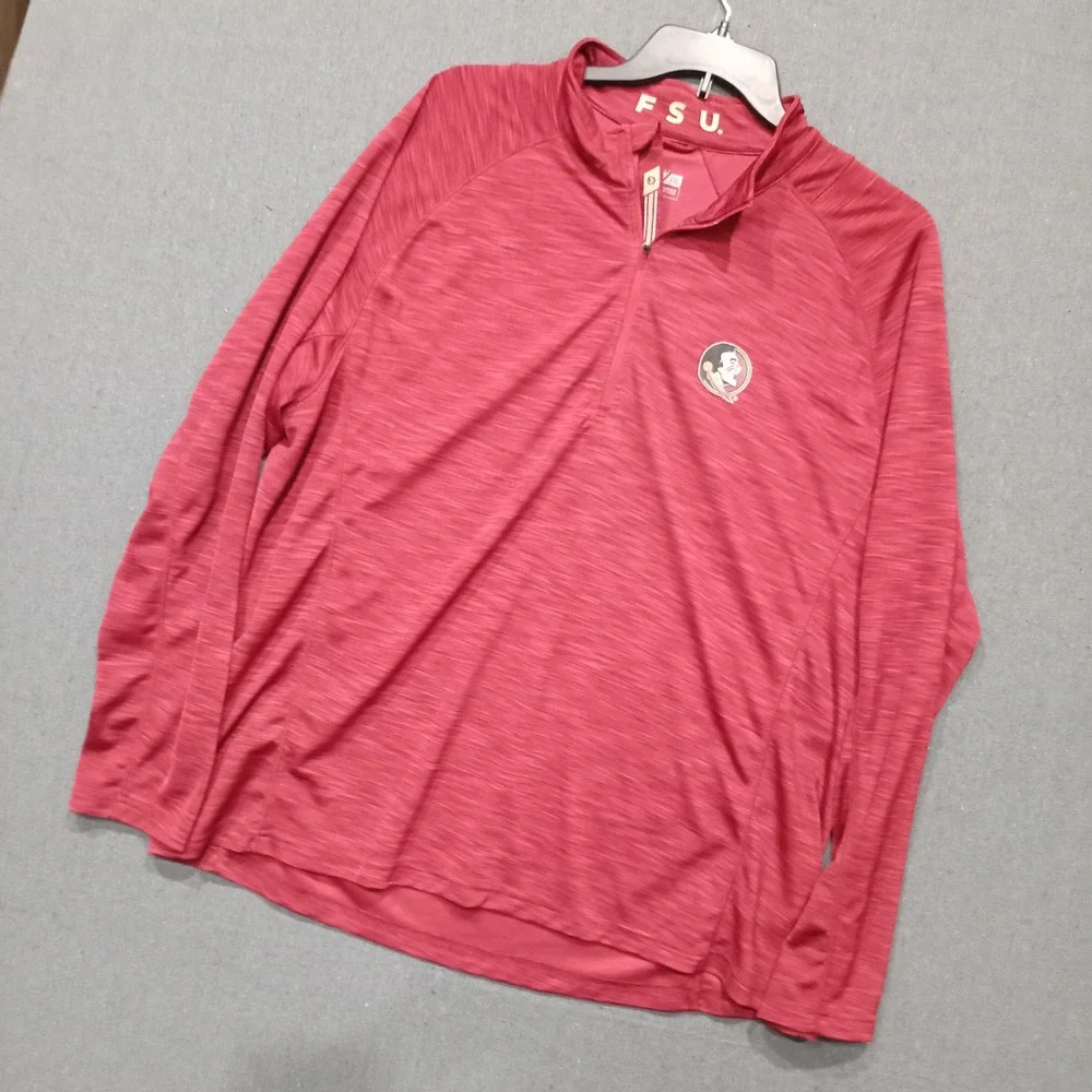 Levelwear FSU Florida State Seminoles 1/4 Zip Pullover Mens XXL Garnet Heather
